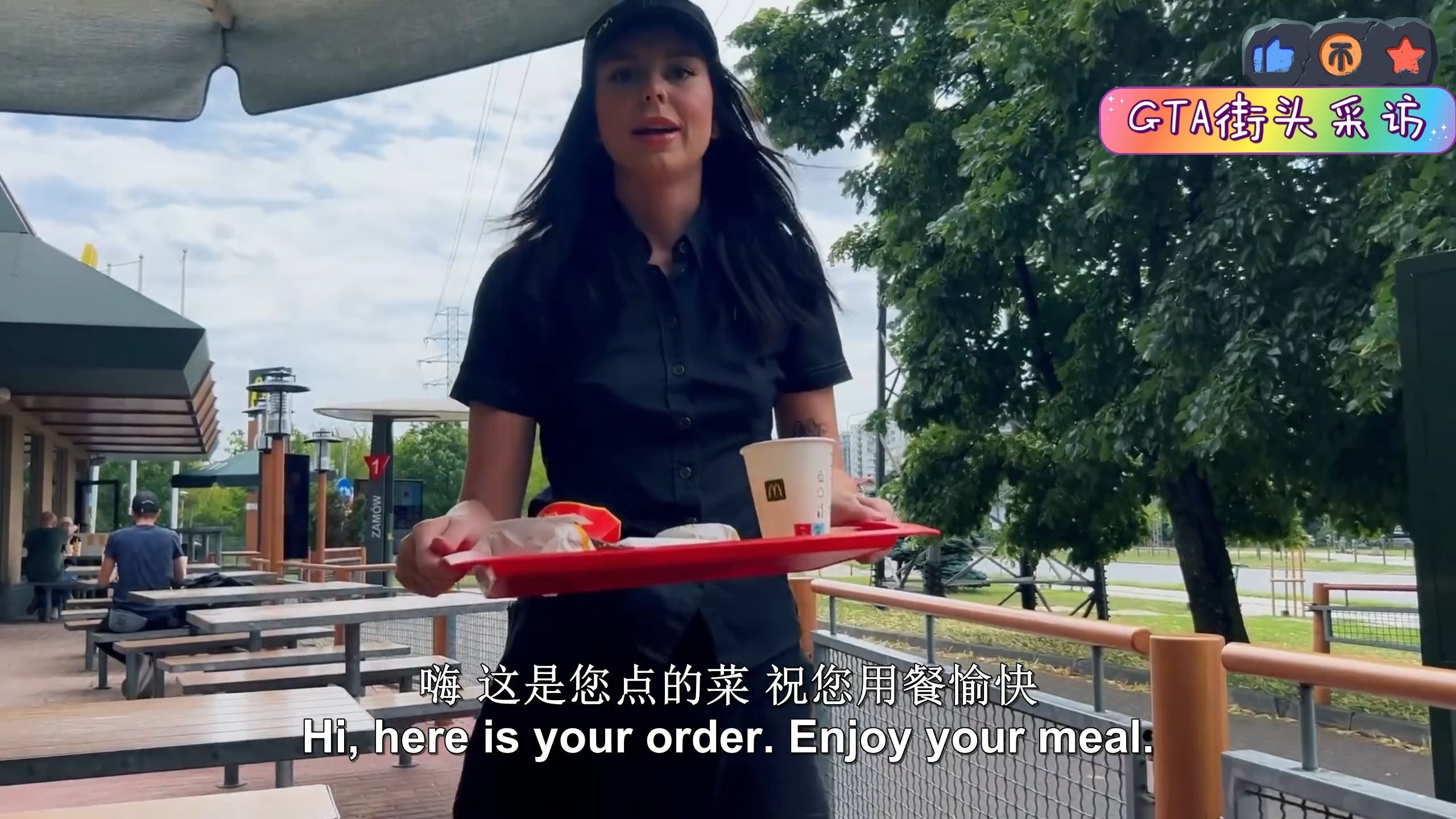街头系列-齐刘海黑色长发的大屁股OL装学生